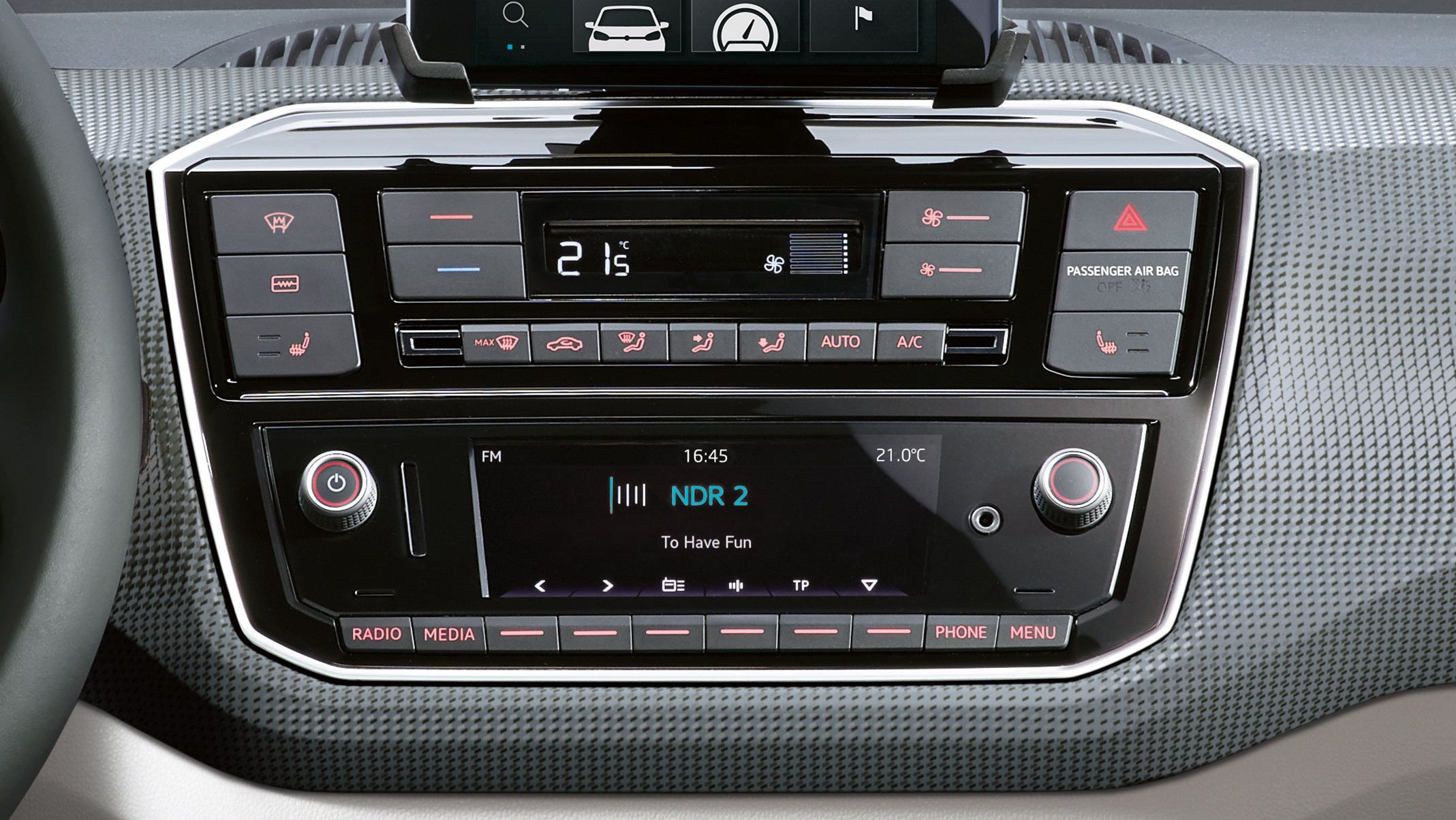 vw e-up! elektroauto display radio