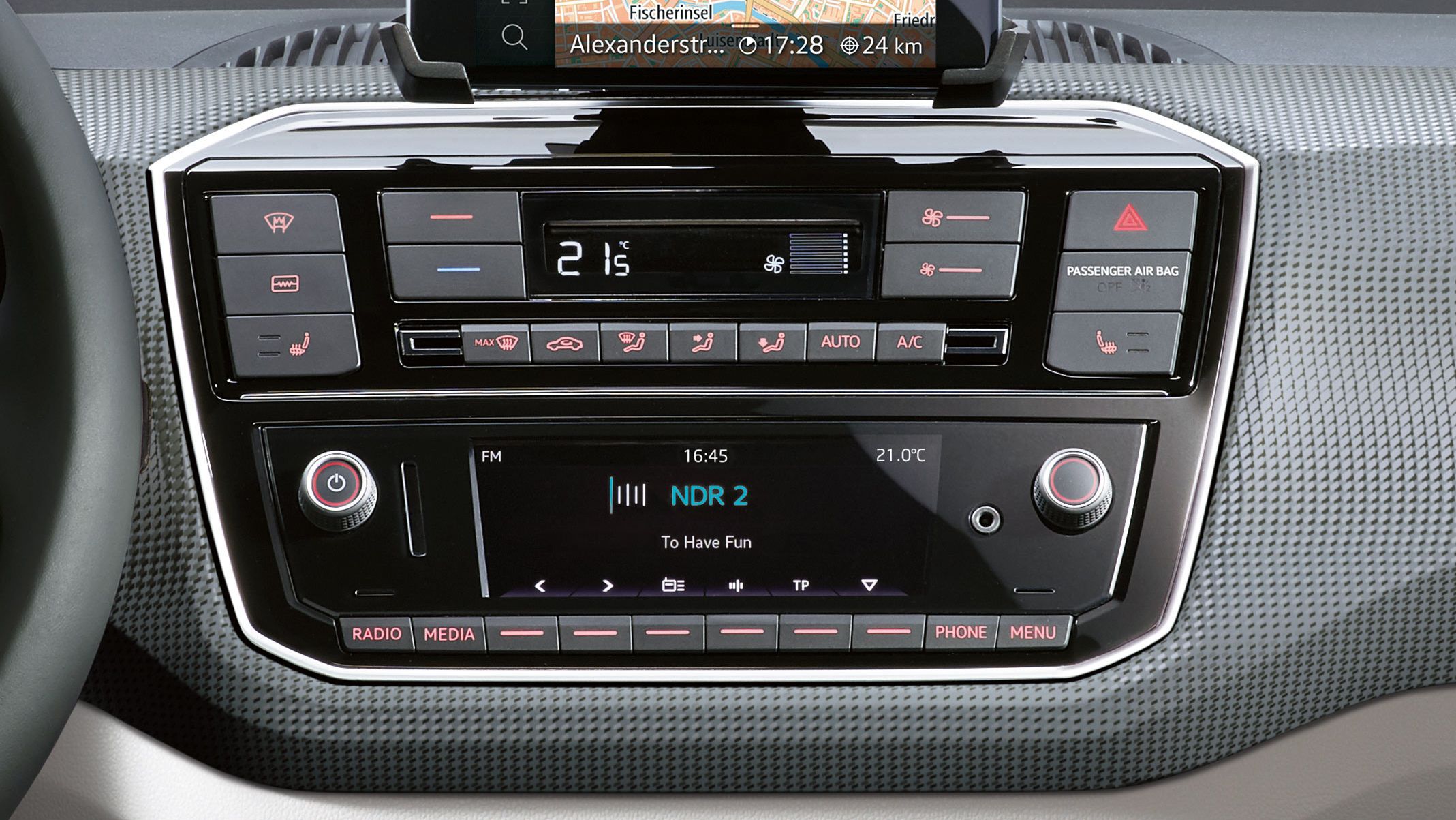 vw e-up elektroauto display radio