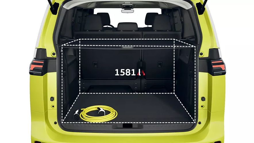 Der ID. Buzz Kofferraumvolumen von 1.581 Litern bei kurzem Radstand